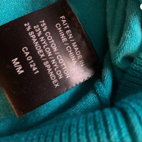 Tunic - Twik top in turquoise cotton Cowl neck with lace side pockets Medium - Picture 6 of 7